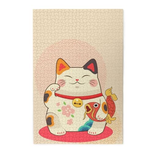 招き猫 1000ピース ジグソーパズル 大人向け難しい 破片なし カチっとハマる 誕生日 おしゃれ インテリア ギフトハウス (75×50cm)