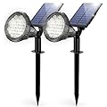 XTGTP Solar Spot Lights Outdoor, 21 LEDs Solar Outdoor Lights Auto On/Off with 3 Modes, IP67 Waterproof Solar Yard Spotlight Landscape Lighting Garden Wall Lights, 2-in-1 Solar Powered Lights, 2Pack