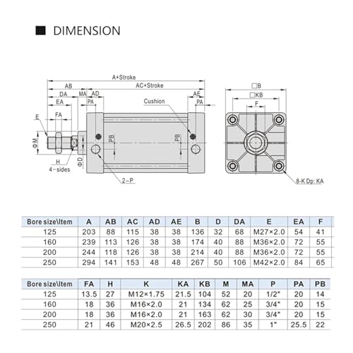 Vérin pneumatique SC100 double effet pour éliminer les ratés de course - 7