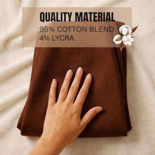 Image of DIGITAL SHOPEE Women Regular Fit Elastic Waist Full Length Cotton Formal Trouser for Casual Wear, Office Wear