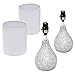 TPAMSWO Modern Table Lamps Set of 2, Mirror Silver Gourd Design Mosaic Tiled Glass 17.5