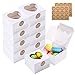 Cupcake Boxen, 4 Zoll braune Kraftpapier Mini Kuchen Schachtel mit klarem Herzfenster, Geschenk Verpackungs Boxen mit dekorativen Aufklebern für Gebäck, Kekse, kleine Kuchen, Cupcakes (White)