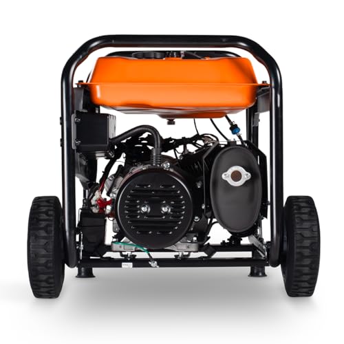Image of Generac 6,875 Starting Watt Portable Gas Generator - Electric Start - Home Backup or RV Ready - Heavy Duty Frame - Quiet, Long Runtime, Emergency Power - 50-State Compliant