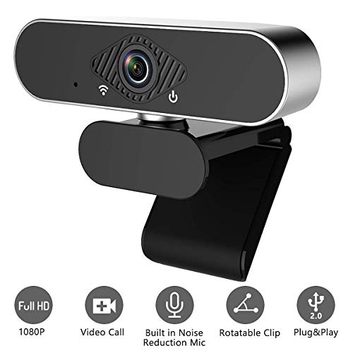 Webcam with Microphone, YVELINES 1080P HD Autofocus Pro Web Camera Built in Dual
