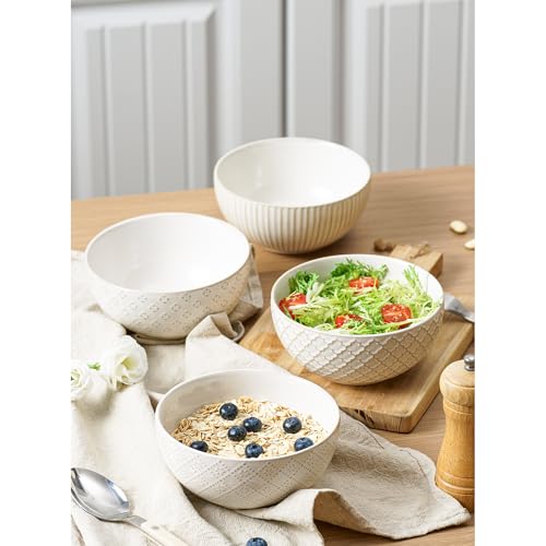 Mikigey LY-BS-SMALL-NDESIGN Ceramic Soup Bowls 30 Oz, Cereal Bowls Set Of 4 thumb #4