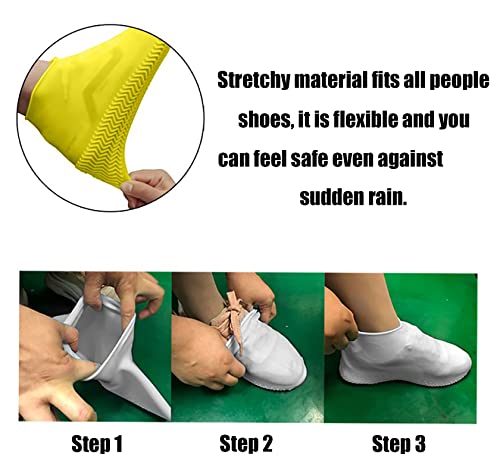 Image of Waterproof Shoe Covers for Men, Women Silicone Shoe Covers, Reusable Elastic Shoe Covers for Rain Black Medium
