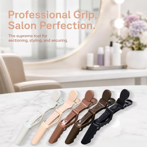 Set de 30 Pinzas de Pelo Cocodrilo Multicolor, Clips de Seccionado para Salón, Herramientas de Peluquería de Plástico Duradero miniatura 6