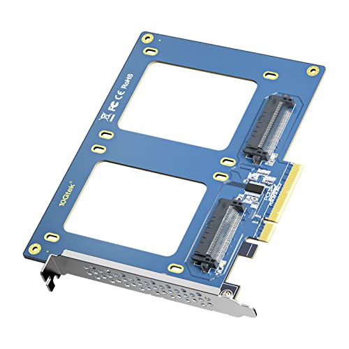 PCIe 3.0 to (2) U.2 SFF-8639 Adapter, X8, for 2.5’’ U.2 NVMe SSD