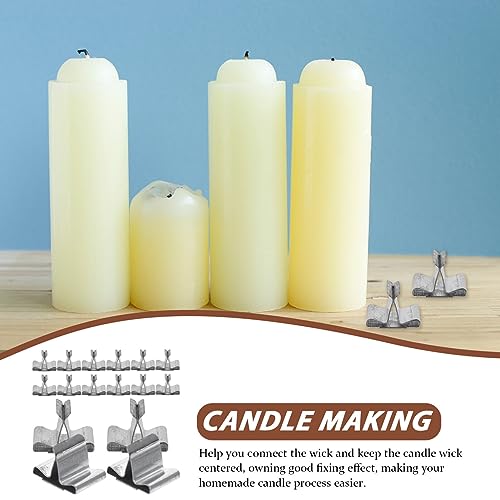 100 pcs Mechas con base metálica para velas miniatura 5