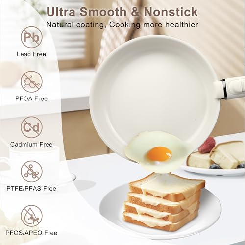 FAB&DELUXE 13Pcs Nonstick Cookware Set, Aluminum Nonstick Pots and Pans with Lids & Detachable Handle, Non-toxic Healthy Kitchen Cooking Sets, PFAS and PFOA Free by FAB&DELUXE - Image 4
