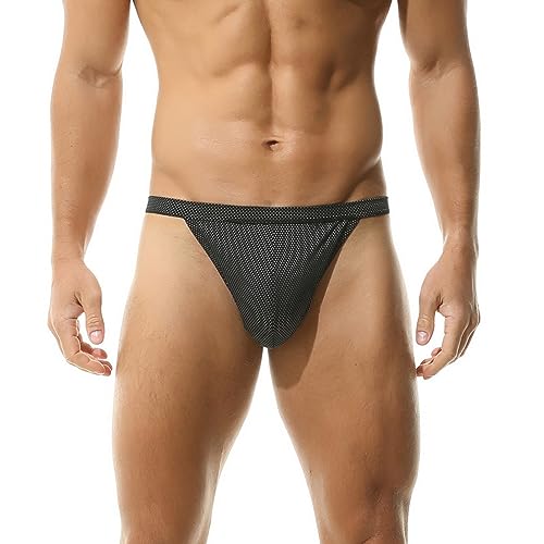 Men's Low Waist Swimming Trunks Underwear Gay Sexy Mesh Breathable Swimsuit Bikini Briefs