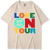 Silver Basic Harry Styles Love on Tour 2023 Hip Hop T-Shirt Homme Femme Mode Hauts-Khaki-L1