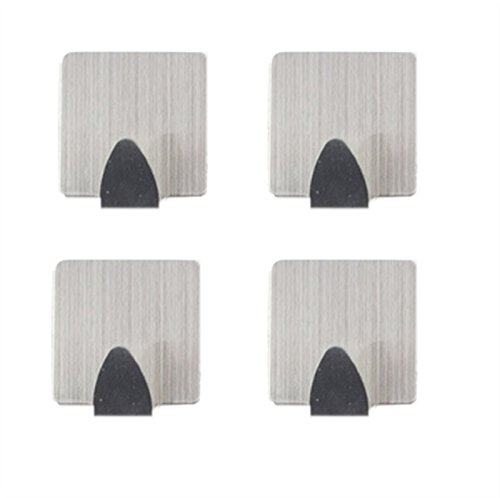 Preisvergleich Produktbild Milopon 4X Haken Wandhaken selbstklebend Edelstahl Handtuchhaken Klebehaken Wiederverwendbar und waschbar Film Handtuchhalter Bad und Küche