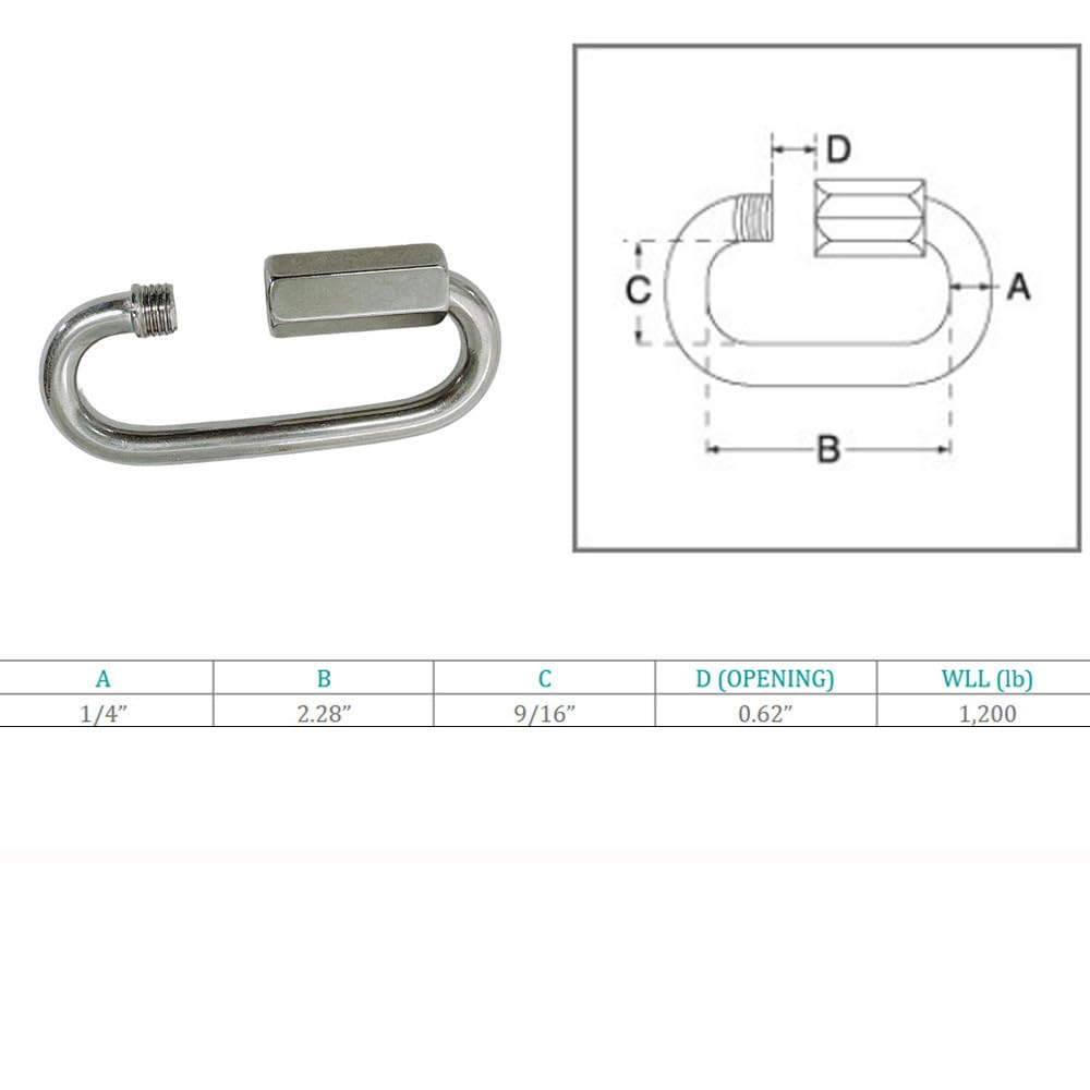 Prolinemax Marine Boat Stainless Steel T316 1/4