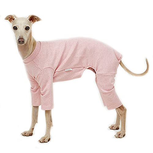 Lucky Petter Basic Dog Pajamas Pastel Durable and Elastic Dog Onesie Apparel Outfits Doggie Jammies (Medium, Pink)