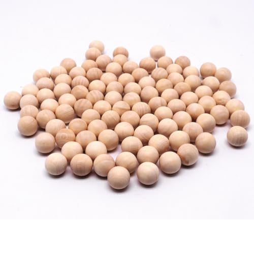 DCGFXIYU 100 Pcs 1/2 Inch Wooden Balls for Crafts 12mm Small Natural Round Wood Balls Unfinished Wood Ball for Crafts Arts DIY Projects Decoration - No Hole