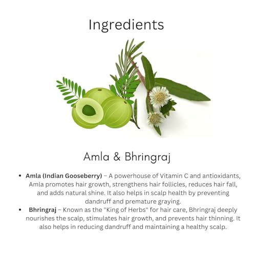 Image of Khadi Amla & Bhringraj Hair Shampoo | Reduces Hair Fall, Promotes Thick Hair | Ayurvedic, Chemical-Free Cleanser for All Hair Types - 840 (Pack of 4)