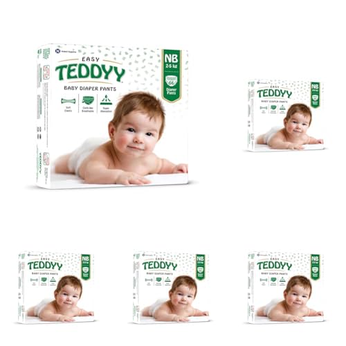 Image of TEDDYY Easy Baby NB Size Diaper Pant Style | 66 Count (New Born)| Upto 5 kgs (Pack of 40) | Long Protection Hours | Anti-Bacterial | Airy Breathable Fit | Rapid Soaker Channels with Wetness Indicator