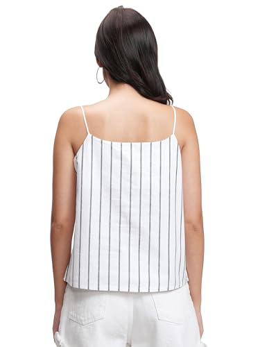 Image of Tokyo Talkies Women's Striped Cotton Crop Top | Shoulder Straps for A Casual & Breezy Look | Lightweight & Stylish | Tops for Woman | Women Tops | Women Crop Top