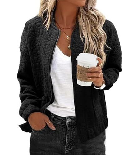 Bomber Jacket Women,Fall Jackets for Women 2025,Lightweight Zip Up Cute Jacquard Coats,Varsity Outfits with Pockets