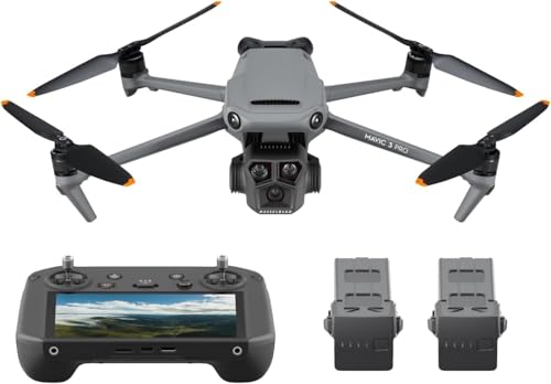 DJI Mavic 3 Pro Fly More Combo con DJI RC Pro (schermo ad alta luminosità), fotocamera Hasselblad con CMOS 4/3, 3 batterie, Stazione di ricarica, Set di filtri ND ecc. Drone con fotocamera per adulti
