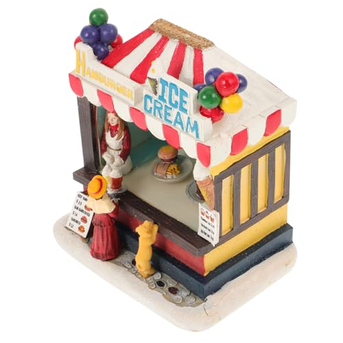 Yardenfun Luminous Resin Small House Xmas Christmas Village Ornament for Holiday Decor Christmas Model