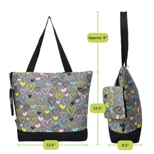 Image of NGIL Medium Top Zipper Closure Canvas Tote Bag with Attached Matching Coin Purse For Moms and Nurses