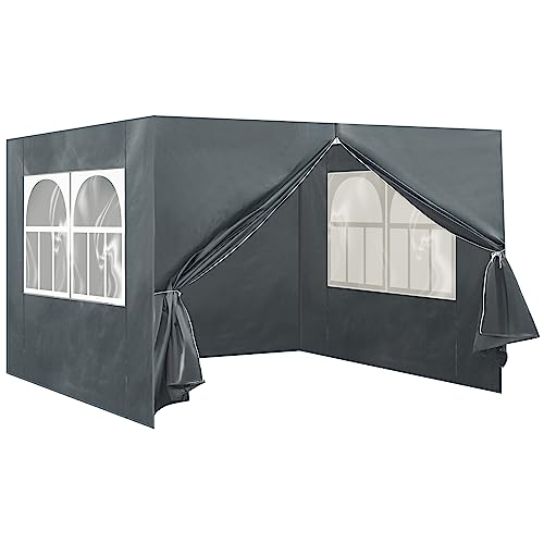 4-Panel Garden Gazebo Side Panels 3 x 3m, Replacement Gazebo Curtains Water Resistant Sidewall...
