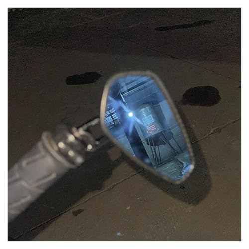 Espejo retrovisor con cristal azul antideslumbrante de aluminio y patrón fibra de carbono 7