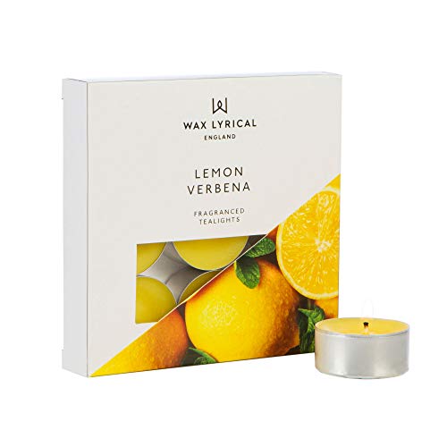 WAX LYRICAL Scented Tealight Candles Box of 9 Lemon Verbena Colored