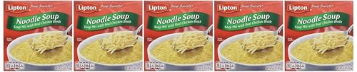 Lipton Soup Secrets Noodle Soup with Real Chicken Broth, 4.5 Ounce (Pack of 5)