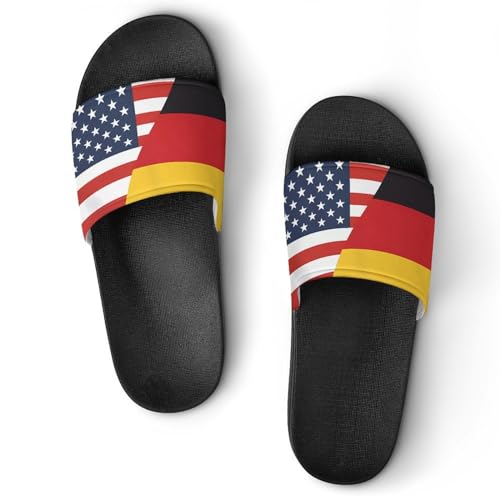 U.S. Germany Flag House Sandals Non-Slip Bathroom Slippers Beach Summer Shoes for Men Women