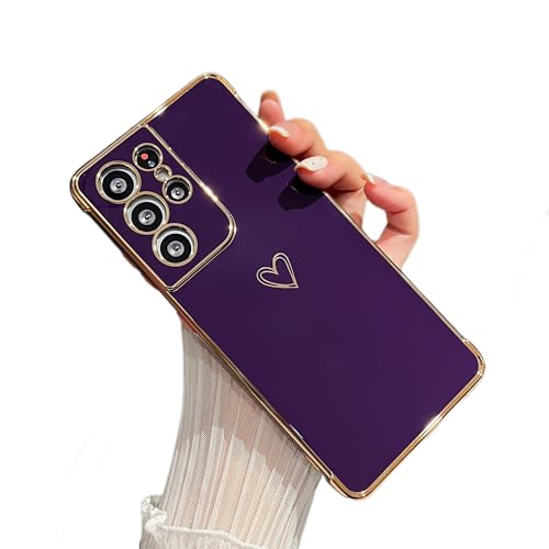 Coque Samsung S21 Ultra 5G antichoc jolie protection motif coeur pour femme et fille