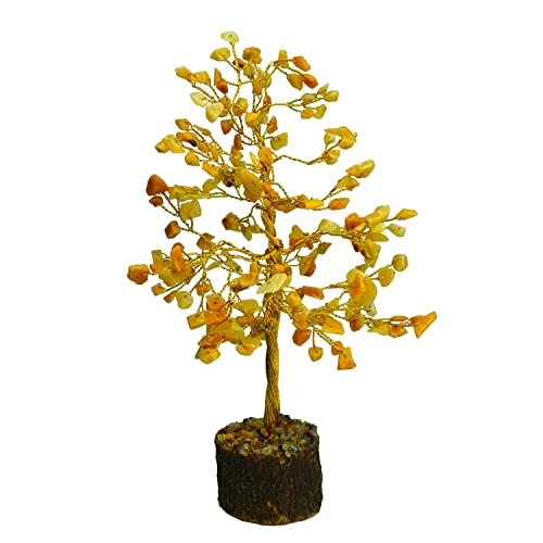 Image of REMEDYWALA Enhance Your Space with the Yellow Aventurine Crystal Tree Featuring 200 Beads
