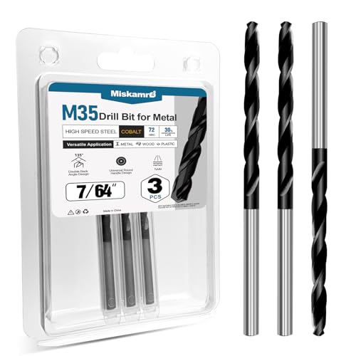 7/64 Inch Cobalt Drill Bit Set HSS M35 Industrial Grade TiAlN Coated