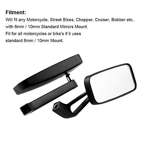 MKING Classic Modified Rearview Mirror of Motorcycle, Rearview Mirror of Motorcycle Electric Vehicle, Retro Decorative Mirror for Harley, Honda, Kawasaki, Cruise - Thumbnail 4