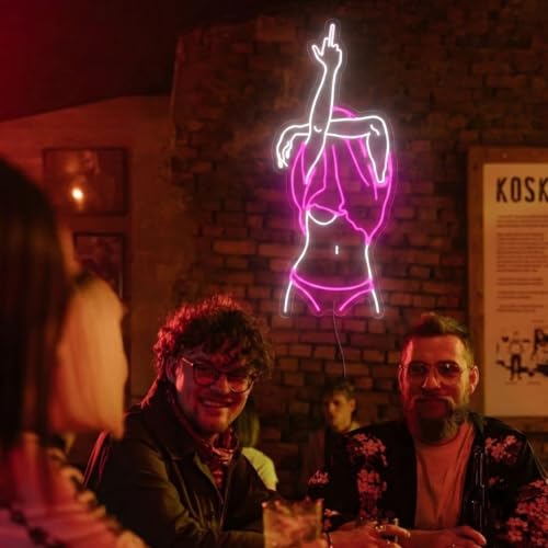 Image of Lady Neon Signs for Bedroom Wall Decor Living Bar Club Game Room Light Up Sign Personalized Neon Led Signs Gift, Size: 60 * 27cm