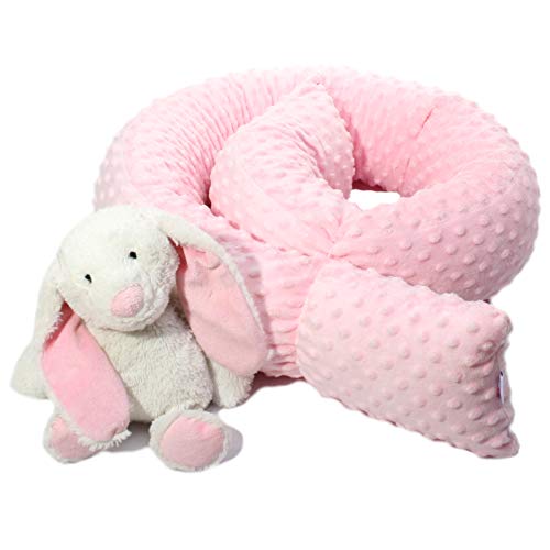 Bettschlange Bettrolle Nestchen Nestchenschlange Nackenrolle Babynest Bettumrandung Zugluftstopper Kissenrolle Babynestchen Minky 140 180 210 250 300 cm Hersteller (300 cm, Pink)