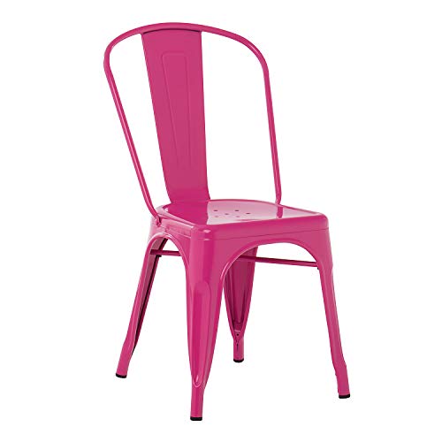 SKLUM Silla apilable LIX Rosa Fucsia Comedor Estilo Industrial Acabado Brillante