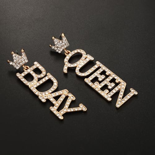 Birthday Earrings for Women Happy Birthdays Earrings Statement Cake Champagne Bottle Earring Happy Birthdays Dangle Earring Birthday Gifts Party Favors3