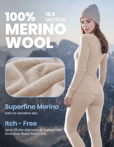 Image of Iguana Womens 100% Merino Wool Base Layer Set Active Thermals