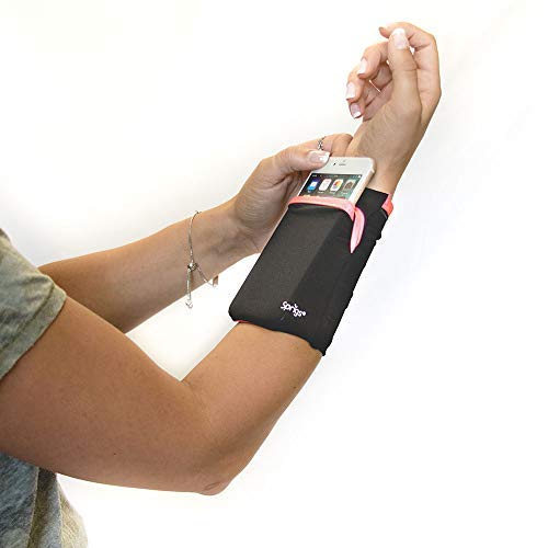 Image of Sprigs Wrist Wallet Running Wristband Pocket for Keys Cards Cash ID Phone