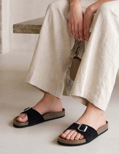 Image of LYDC LONDON Women's Sandals. Lightweight stylish and comfortable flat sandals for office wear and gatherings. Orthopaedic and flat foot friendly. Doctor trusted timeless fashion sandals for women with modern appeal