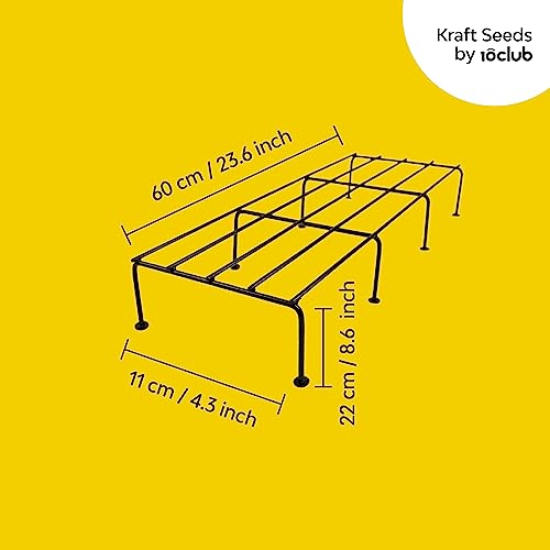 Kraft Seeds by 10CLUB Spectacular Metal Stand for Plants | Plant Stands | Rectangular Metal Plant Stand, Pot Stand, Flower Pots - 24 inches (Set of 4) for Indoor & Outdoor Use in Your Home and Garden
