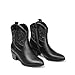 DREAM PAIRS Women's Western Cowboy Cowgirl Embroidered Ankle Boots Fashion Low chunky Heel Round Toe Fall Short Booties Shoes,Size 6,Black,SDAB2432W
