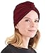 Bandeau Chunky Turban Mode Femme - Foulard Hiver Avec Foulard et Capuchon Chapeau Cheveux Naturels Maroon