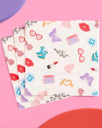 xo, Fetti Eras Party Icon Paper Napkins | 3-ply 25 pcs | Concert Party Tableware, Bachelorette Decorations, Birthday Tablescape, Bridesmaid Dinner Supplies