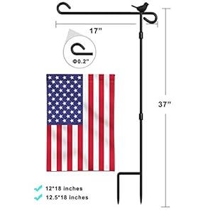 Gardenflagholderstandpremiumgardenflagpolestandmetalantirustweatherproofwithonetigerclipandtwospringstoppersnoflagincluded Urban Country Home Decor Garden flag holder stand premium garden flag pole stand metal anti rust weather proof with one tiger clip and two spring stoppers no flag included urban country home decor