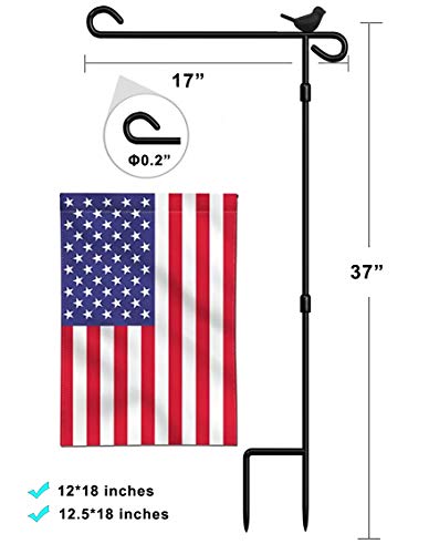 Gardenflagholderstandpremiumgardenflagpolestandmetalantirustweatherproofwithonetigerclipandtwospringstoppersnoflagincluded Urban Country Home Decor Garden flag holder stand premium garden flag pole stand metal anti rust weather proof with one tiger clip and two spring stoppers no flag included urban country home decor