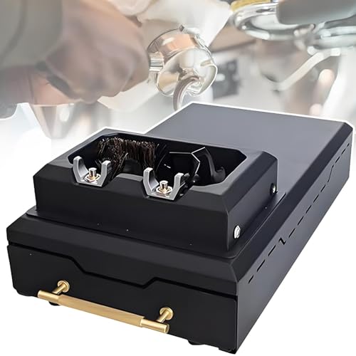 DDZJTPP Limpiador Automático De Portafiltros para El Hogar, Equipo De Lavado De Café con 1 Cabezal De Cepillo Y 2 Raspadores,Máquina De Limpieza De Mango De Café con Cajón Desmontable